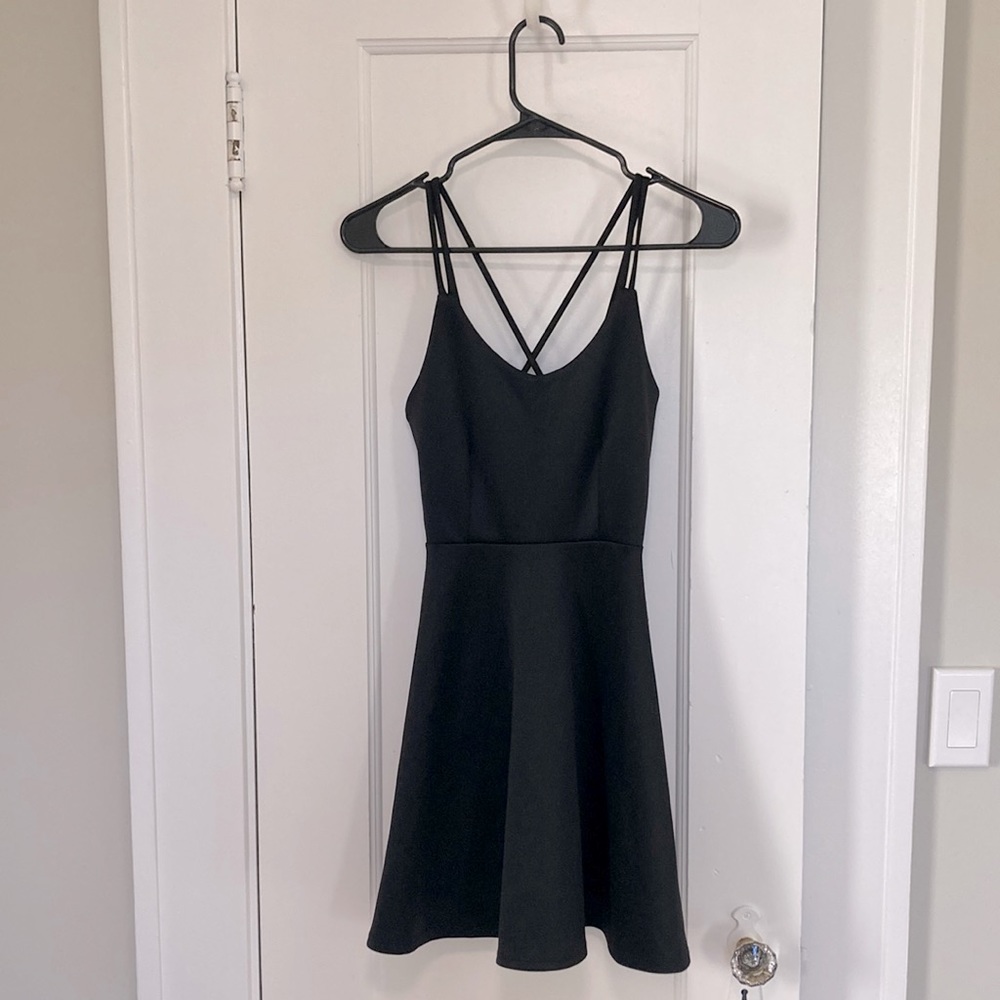 Black strapy skater dress